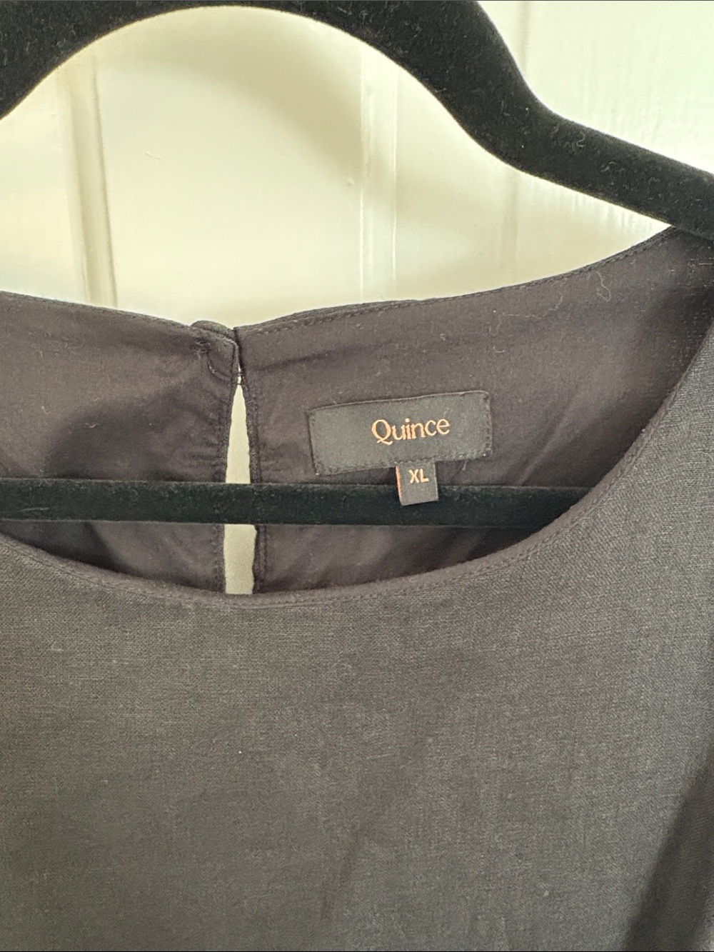 Quince Linen Black Sleeveless Shift Dress - Picture 2 of 8